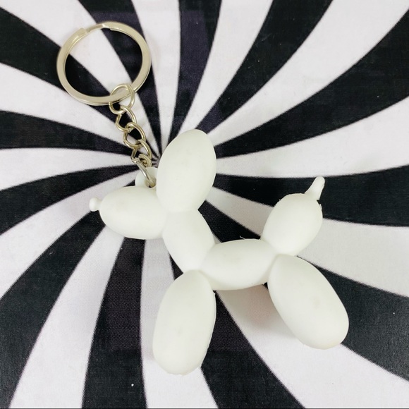 House Of Adornments Accessories - Killer cool white rubber balloon dog key chain